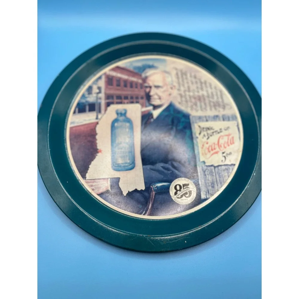 Coca-Cola Serving Tray 85th Anniversary Biedenharn Vicksburg MS Green Fair